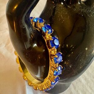 Sorrelli Riveting Romance Blue Gold Cuff Bracelet